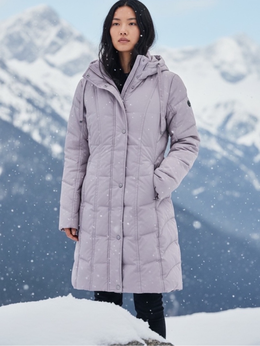 Calvin Klein Atmosphere Pink Hooded Mid-Length Puffer Coat ~ NWOT ~ size Small - Picture 1 of 15